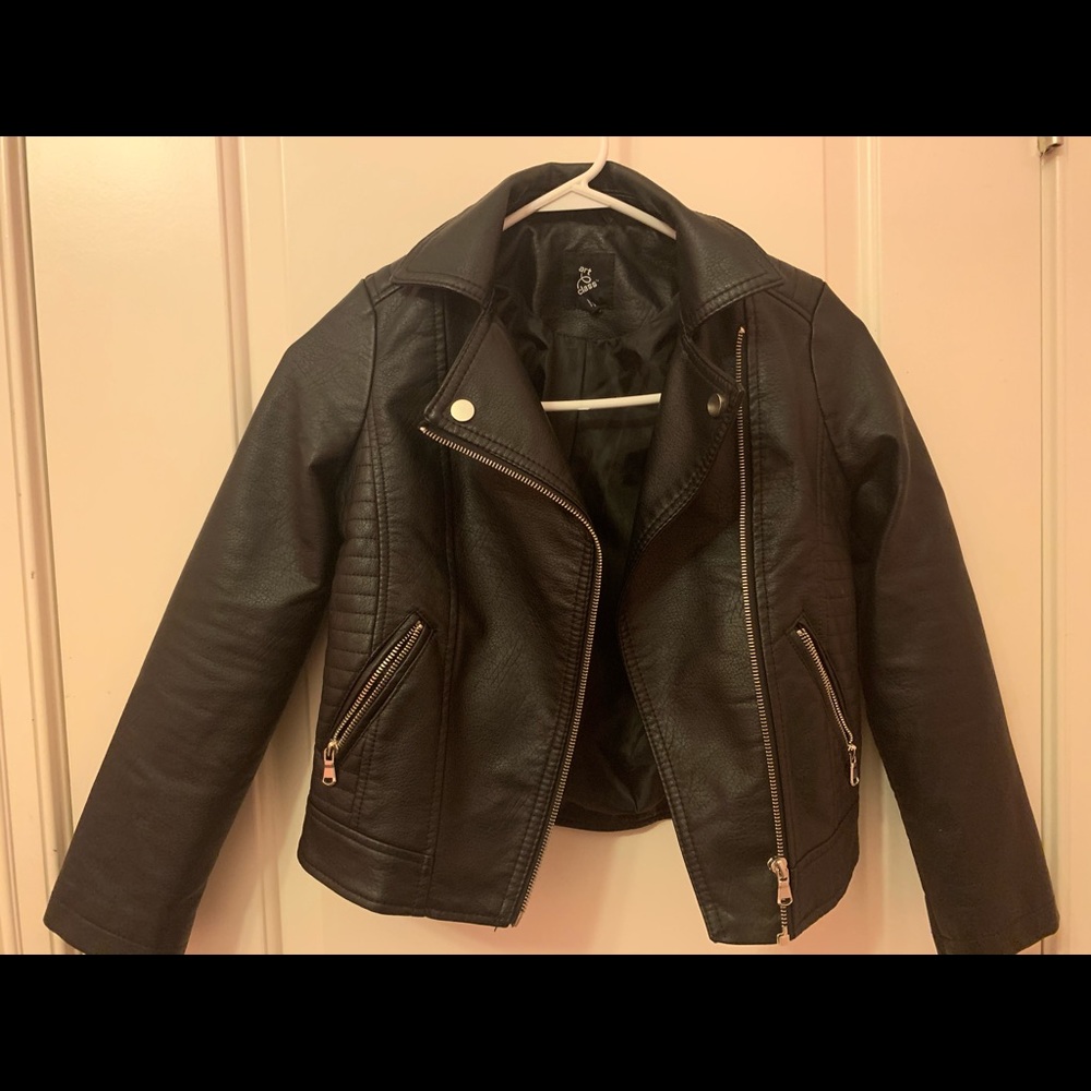 Girls faux leather biker jacket